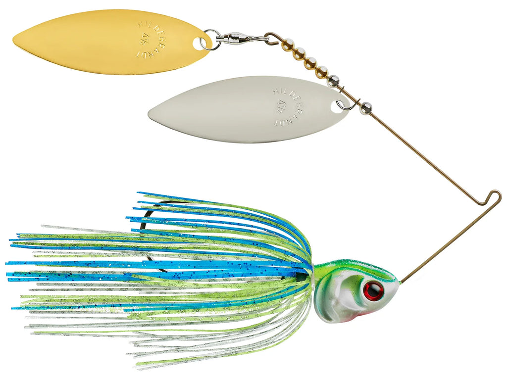 Booyah Covert Series Spinnerbait White Chart. Blue Double Willow Nkl Gld