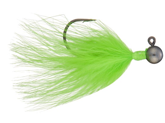 Queen Tackle LS Tungsten Ping Hair Jig Chartreuse Green