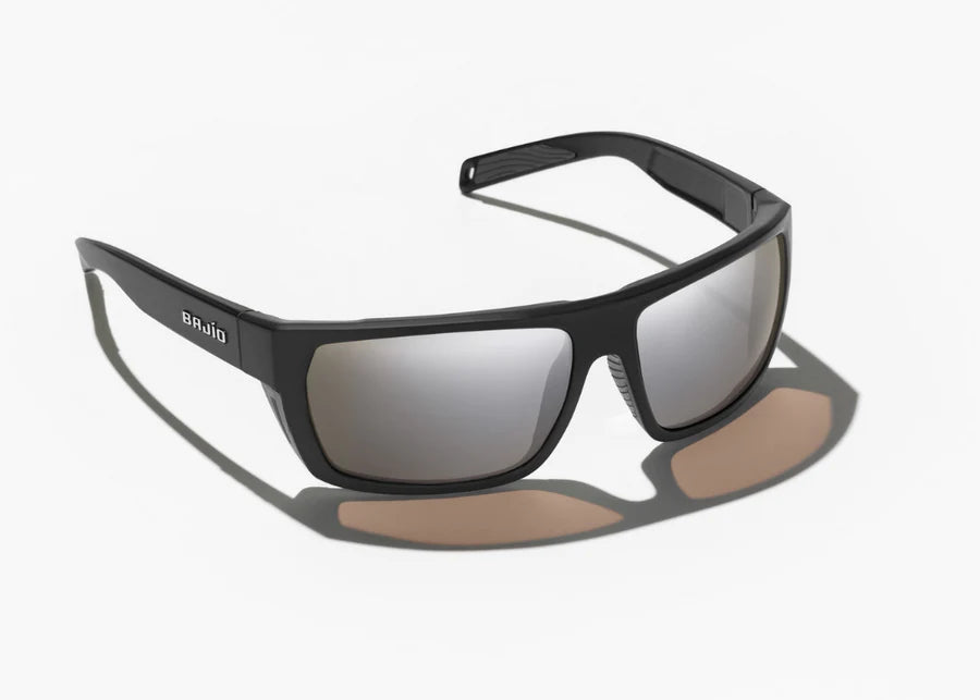 Bajio Palometa Sunglasses Black Matte Silver Mirror Poly