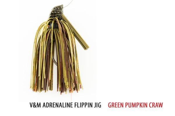 V&M Cliff Pace The Adrenaline Pacemaker Flippin Jig Green Pumpkin Craw 1 2oz