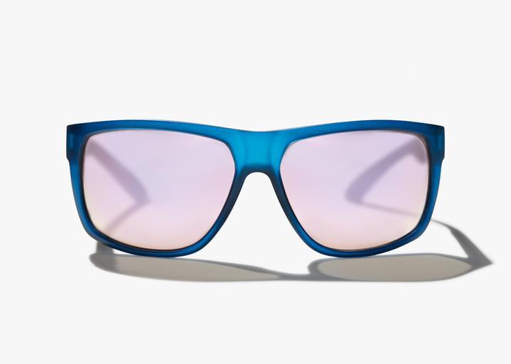 Bajio Boneville Sunglasses Blue Matte Rose Mirrow Poly