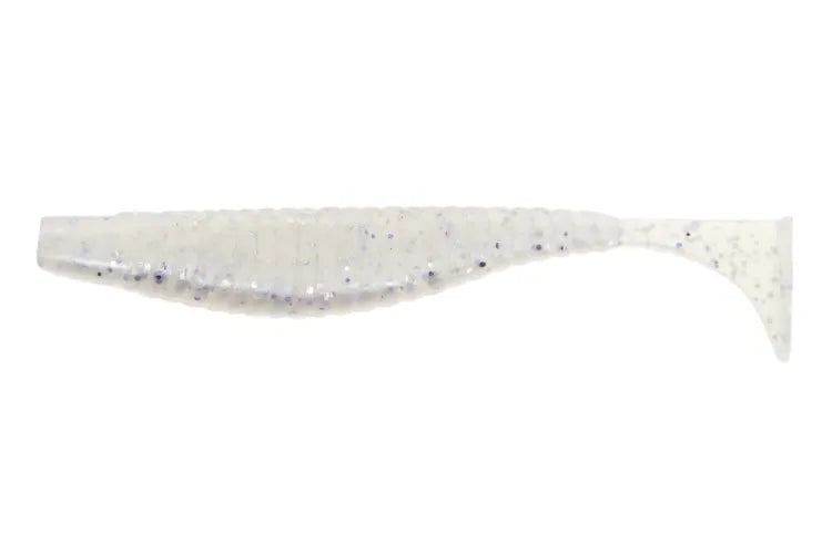 Damiki Armor Shad Paddle Tail Swimbait 4" White Silver Flake