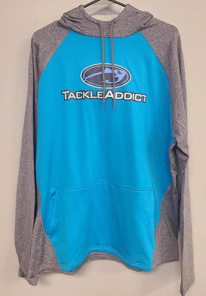 Tackle Addict Hoodie by Nu Threadz Blue Grey Small